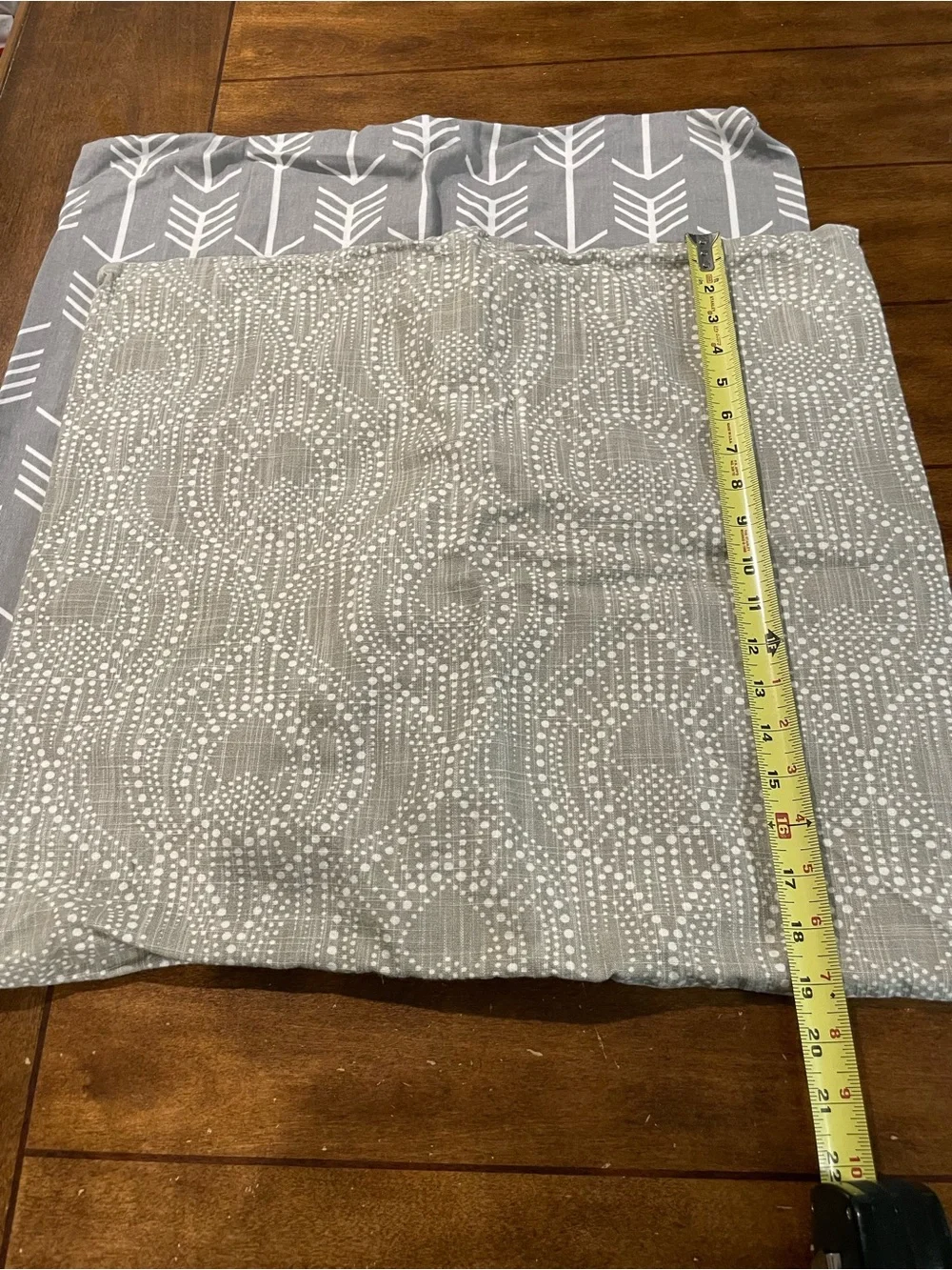 Gray Decorative Pillow Cover with White Dot Wave Motif